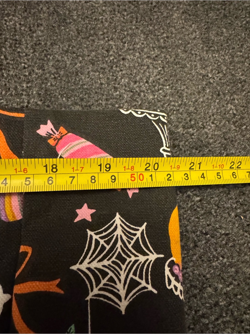 NWT- Halloween Tote Bag, Pumpkin Skeleton Candy Cotton Shoulder Bag, Spooky Cute - Picture 4 of 8